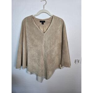 Context Leather Poncho size Medium suede tan